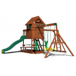 Complex cu Casuta de Joaca SpringBoro din lemn de cedru - Centru din lemn cu tobogan si 2 nivele Playset Backyard Discovery 